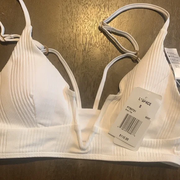 NWT L*Space Women's Siren Bikini Top White - Picture 14 of 16